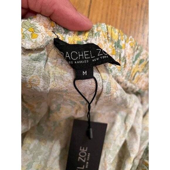 Rachel Zoe Elastic Waist Mini Rayon Ruffled Skirt Yellow Spring Size Medium NEW - Picture 5 of 8